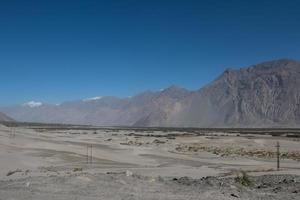 mountain and little desert view in Leh, India photo