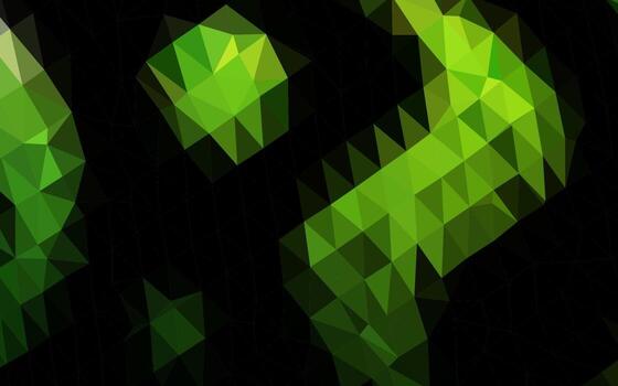 Light Green vector shining triangular background.