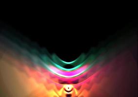 Abstract background graphic with green, yellow and red triangle wave pattern. Digital communication neon light effect concept photo