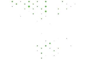 plantilla de vector verde claro con estrellas del cielo.