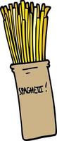 cartoon doodle  jar of spaghetti vector