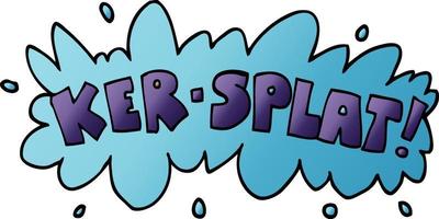 cartoon doodle wording ker-splat vector