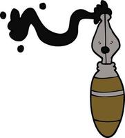 cartoon doodle fountain pen vector