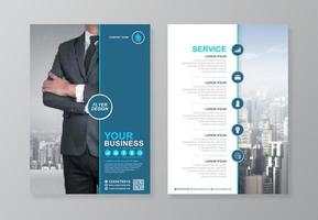 Corporate business cover, back page a4 template and flat icons for a report and brochure design, flyer, banner, leaflets decoration for printing and presentation vector illustration
