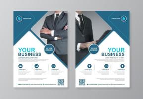 Corporate business cover, back page a4 template and flat icons for a report and brochure design, flyer, banner, leaflets decoration for printing and presentation vector illustration