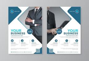 Corporate business cover, back page a4 template and flat icons for a report and brochure design, flyer, banner, leaflets decoration for printing and presentation vector illustration