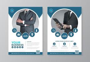 Corporate business cover, back page a4 template and flat icons for a report and brochure design, flyer, banner, leaflets decoration for printing and presentation vector illustration