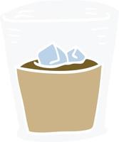 cartoon doodle whisky glass vector