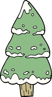 cartoon doodle pine trees