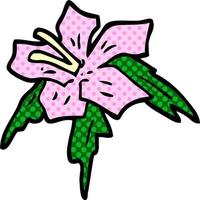 cartoon doodle exotic flower vector