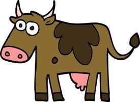 cartoon doodle farm cow vector