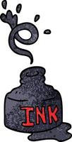 cartoon doodle spilled ink bottle vector