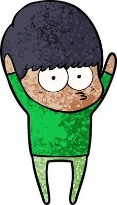 stretching cartoon boy