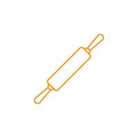 eps10 orange vector rolling pin abstract line art icon isolated on white background. roller outline symbol in a simple flat trendy modern style for your website design, logo, and mobile application