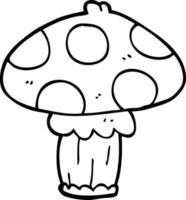 line drawing cartoon toadstool vector