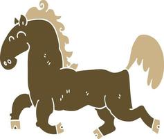 flat color style cartoon stallion vector