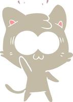 flat color style cartoon surprised cat vector