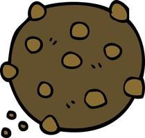 cartoon doodle chocolate chip cookie vector