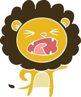 flat color style cartoon lion vector