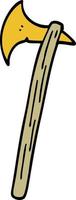 cartoon doodle golden large axe vector