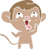 crazy flat color style cartoon monkey vector