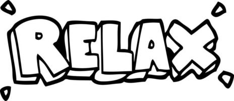 line drawing cartoon relax symbol vector