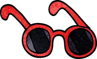 cartoon doodle sun glasses vector