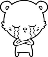 crying cartoon bear vector