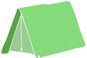 flat color illustration of a cartoon tent vector