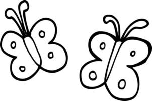 line drawing cartoon butterfly vector