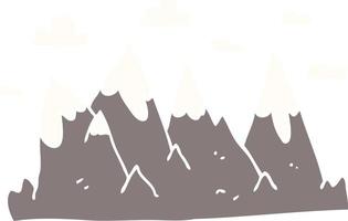 cartoon doodle mountain range vector