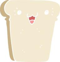 flat color style cartoon slice of bread vector