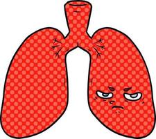 cartoon angry lungs vector