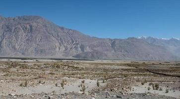 mountain and little desert view in Leh, India photo