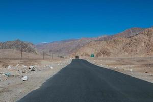 High altitude road in mountains photo