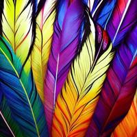 pájaros de hadas de plumas multicolores como fondo foto