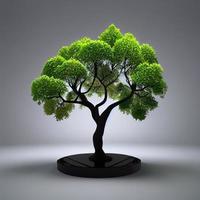 árbol geométrico estilizado en una representación 3d de fondo blanco foto