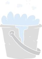 flat color style cartoon bucket of soapy water vector