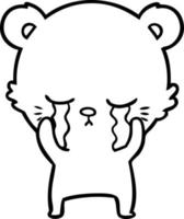 crying cartoon polarbear vector