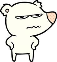 angry bear polar cartoon vector