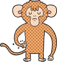 cartoon monkey scratching vector