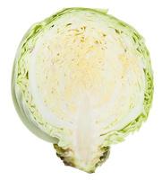 half of fresh cabbage head isolated on white photo