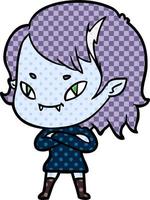 cartoon friendly vampire girl vector