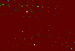 Light Multicolor, Rainbow vector template with poker symbols.