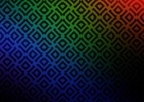 multicolor oscuro, plantilla de vector de arco iris con palos, cuadrados.