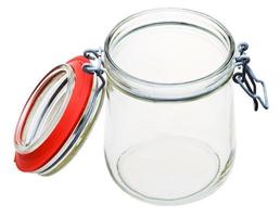 Swingtop Bale glass jar isolated on white photo