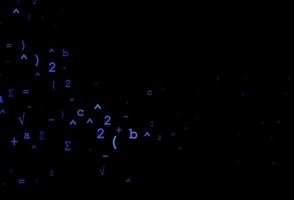 Dark BLUE vector texture with mathematic symbols.