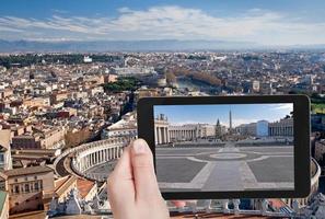 tourist taking photo of St.Peter Square, Rome