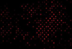 plantilla de vector rojo oscuro con símbolos de póquer.