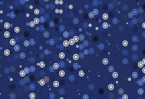 Light BLUE vector pattern with christmas snowflakes.